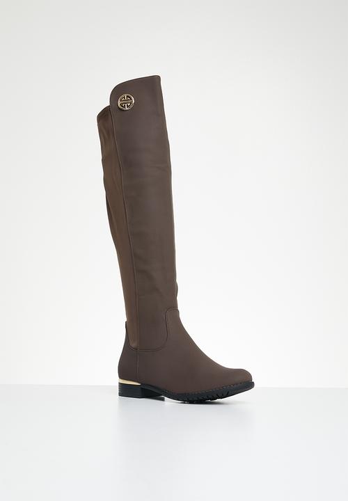 Miss Black - Hadar 3 knee length boot - chocolate