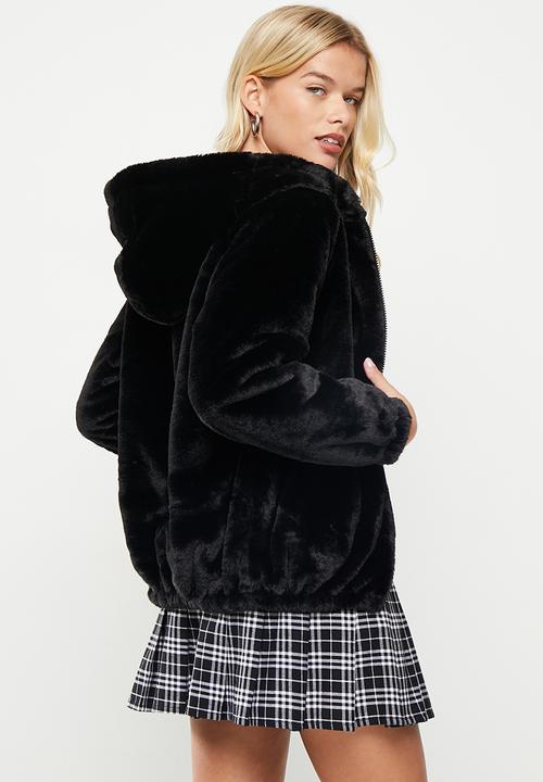 dailyfriday - Fuzzy jacket - black