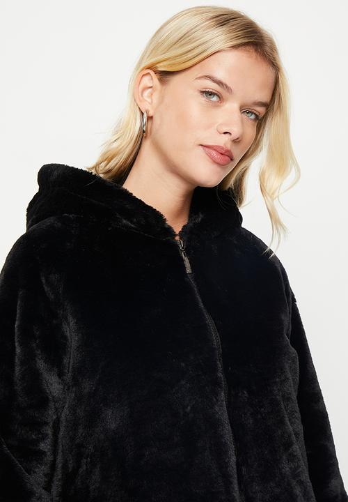 dailyfriday - Fuzzy jacket - black
