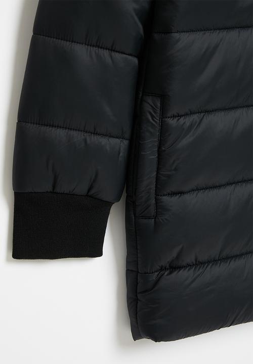 POLO - Boys jayden hooded puffer jacket - black