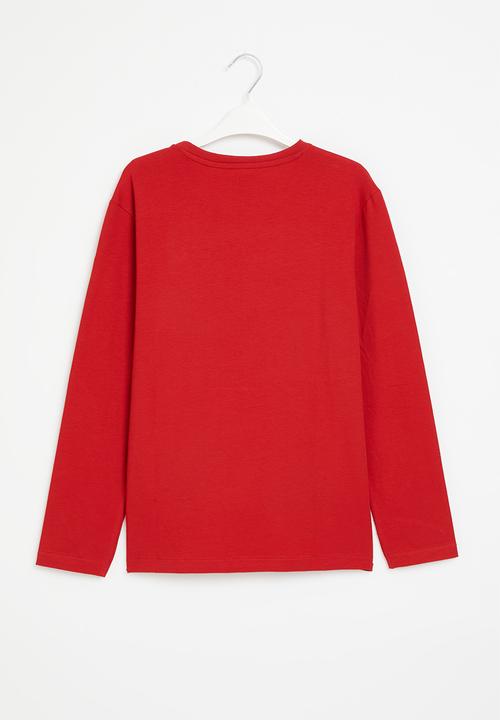 POLO - Boys ashton ls tee - red