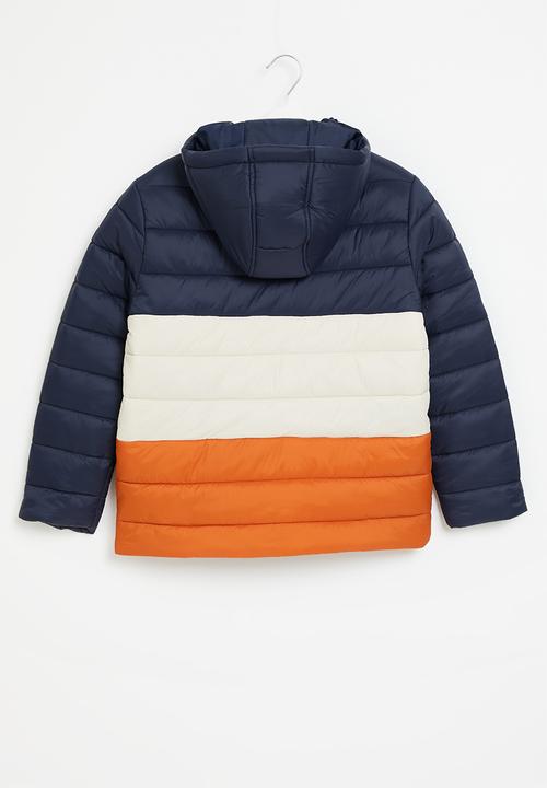 POLO - Boys wyatt colour blocked puffer jacket - navy