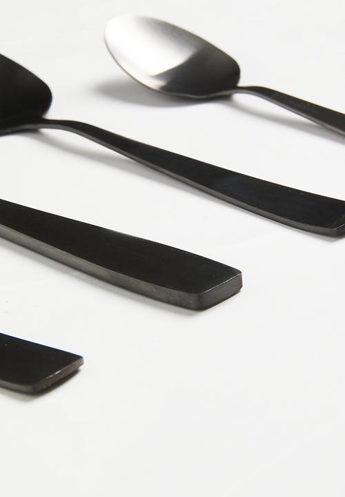 Excellent Houseware - Matt cutlery set of 4 - black