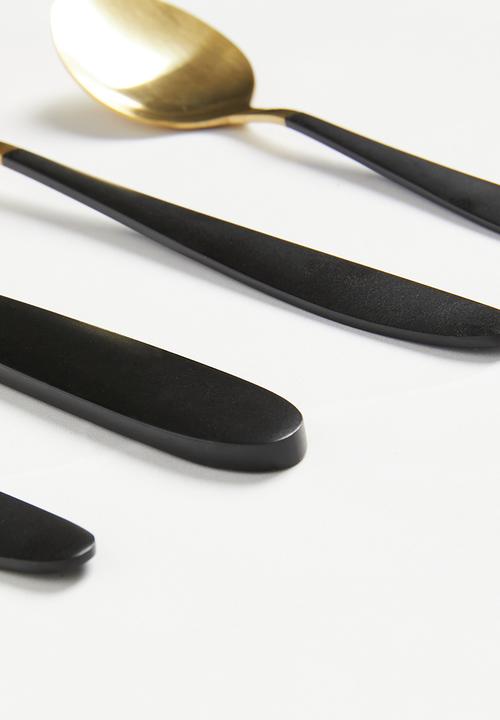 Excellent Houseware - Cutlery set - brass & black