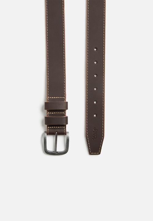 JEEP - Jeep leather stitch belt - choc