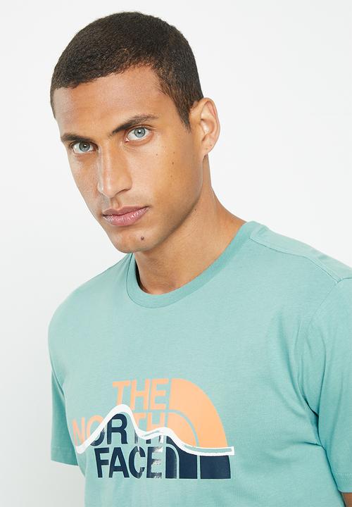 The North Face - Short sleeve  mountain line tee - reef waters-dusty coral orange (itw)