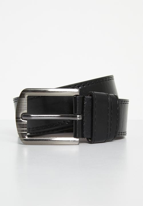 Superbalist - Kevin two pack pu belts - black