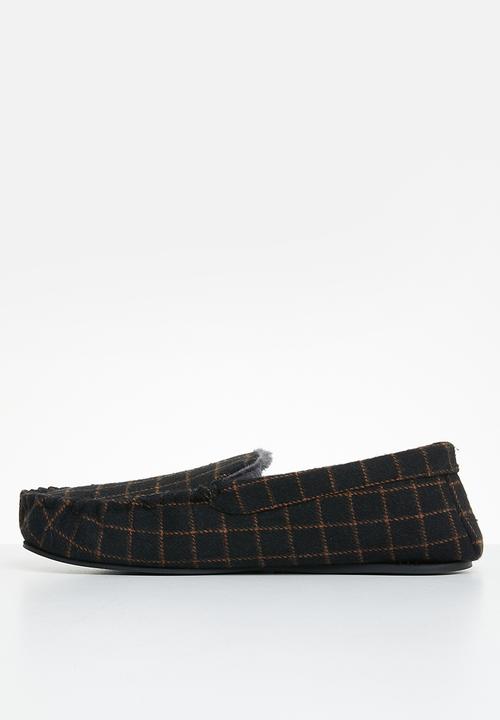 Hush Puppies - Kozy slipper - black check