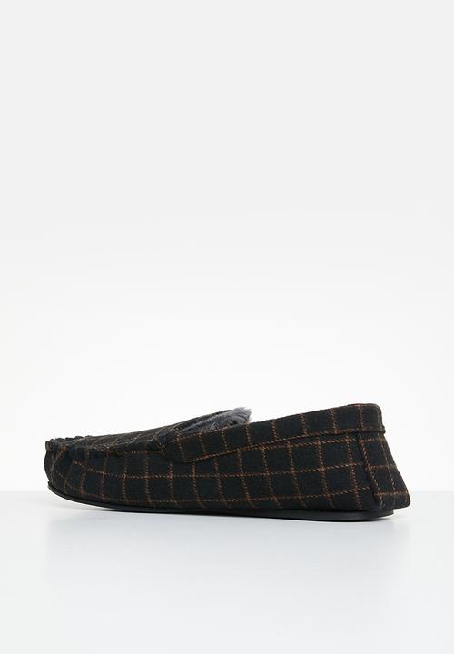 Hush Puppies - Kozy slipper - black check