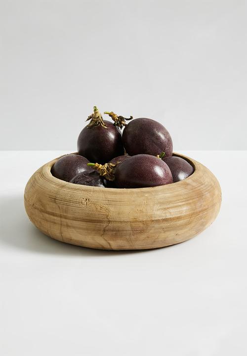 H&S - Teak root wooden bowl 20cm - brown