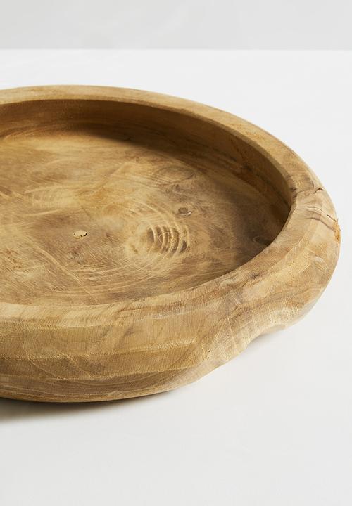 H&S - Teak root wooden bowl 25cm - brown