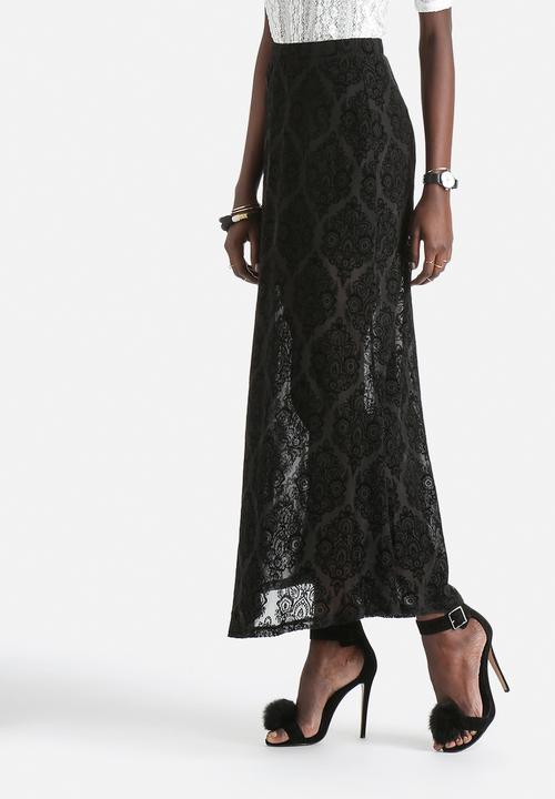 Motel - Maxi Romantic Flocking Lace Skirt