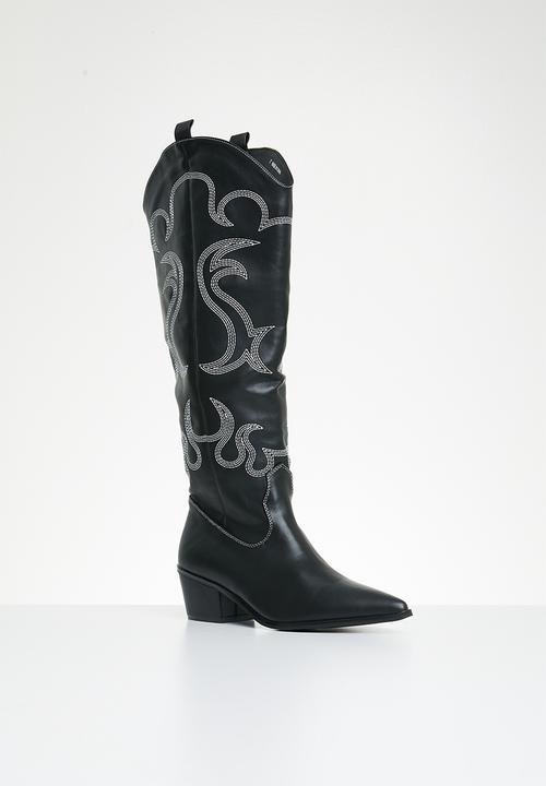 Public Desire - Cooper western knee high boot - black