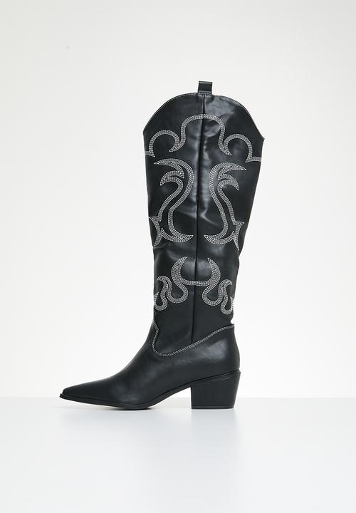 Public Desire - Cooper western knee high boot - black