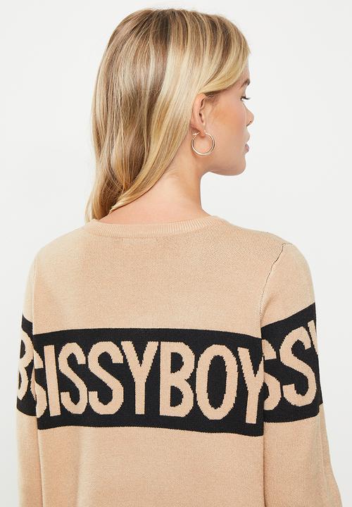 SISSY BOY - Xani: basic knitted sweater - stone/black
