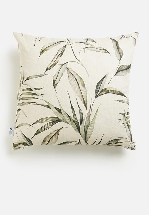 Sixth Floor - Elm linen cushion cover - green