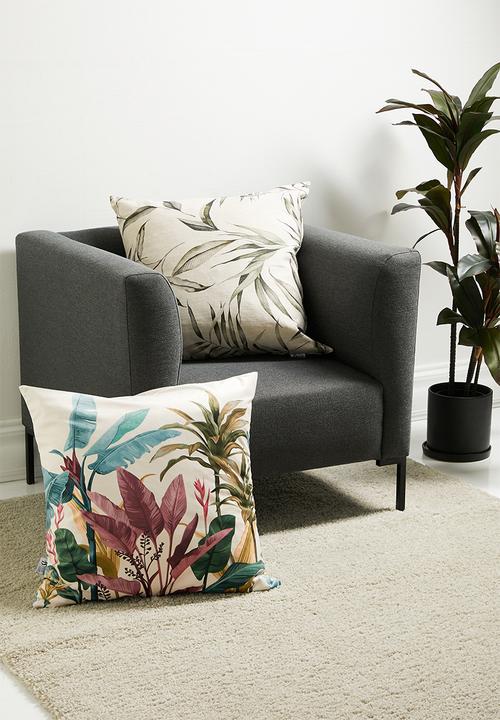 Sixth Floor - Elm linen cushion cover - green