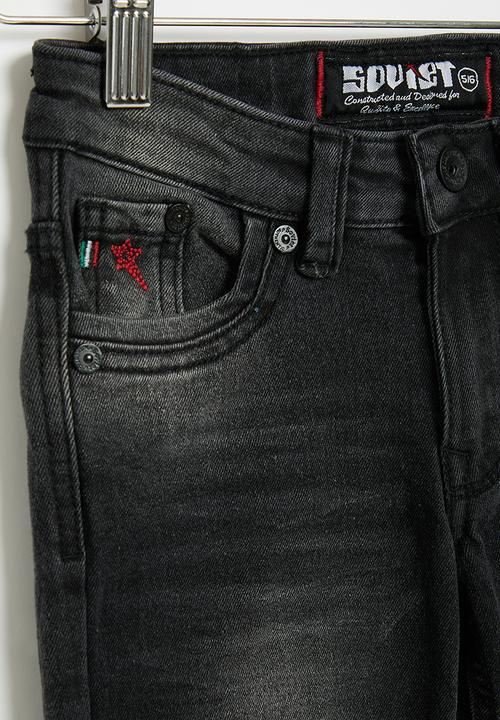 SOVIET - Boys fashion skinny denim - black