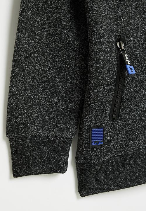 Aca Joe - Aca joe polar fleece colour block sweater - grey melange
