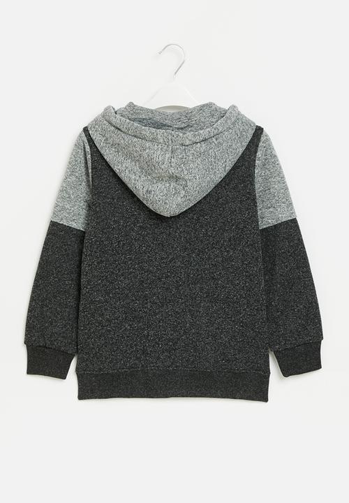 Aca Joe - Aca joe polar fleece colour block sweater - grey melange
