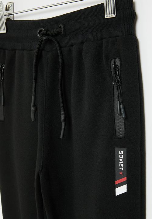 SOVIET - Boys fashion track pants - black
