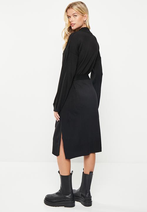 Trendyol - Belted knit dress - black