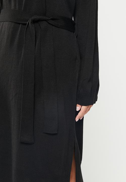 Trendyol - Belted knit dress - black
