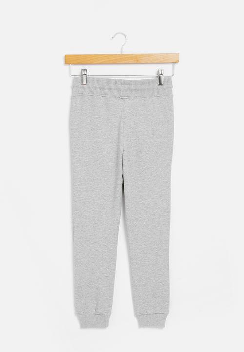 Aca Joe - Aca joe brushed fleece side print jogger - grey melange