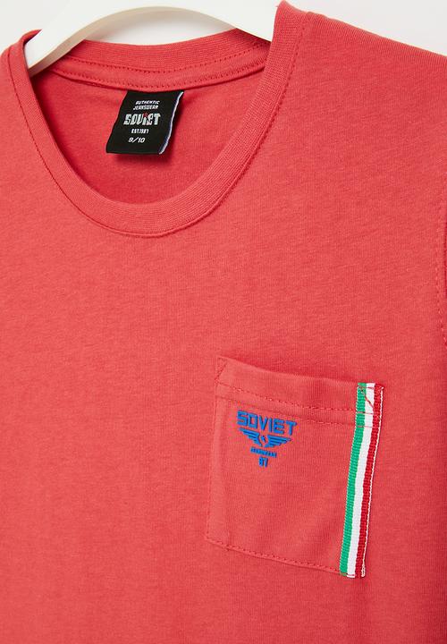 SOVIET - Boys s/slv fashion tee - 7/8 to 13/14 - red