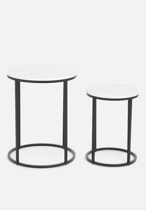 H&S - Blakely nested side tables - white & black