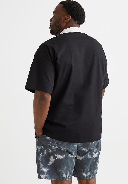 H&M - Oversized fit polo shirt - black
