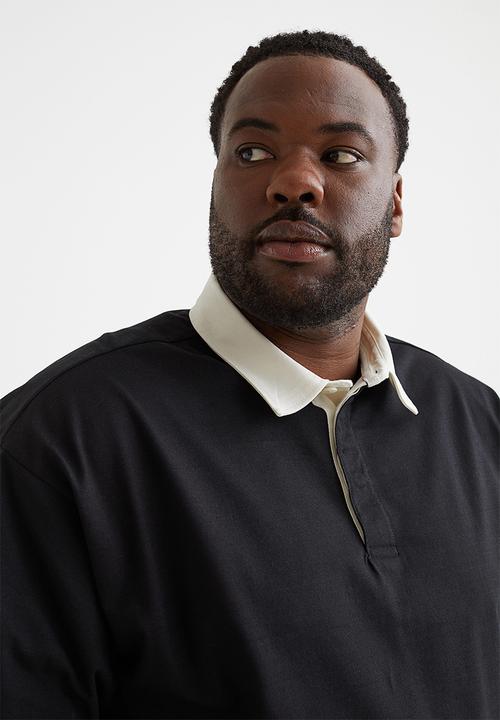 H&M - Oversized fit polo shirt - black