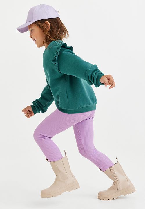 H&M - 2-Pack ribbed leggings - light purple & light grey