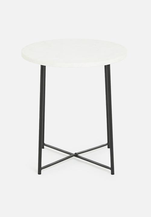 Sixth Floor - Rayne marble side table - white