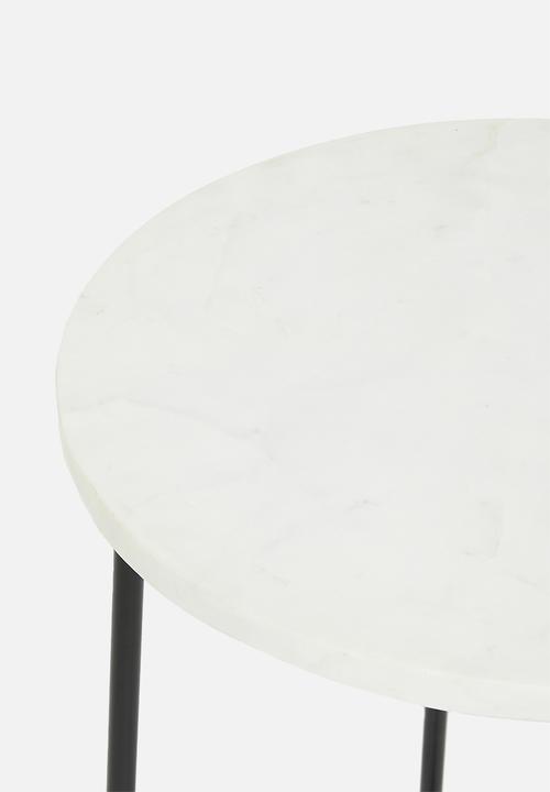 Sixth Floor - Rayne marble side table - white