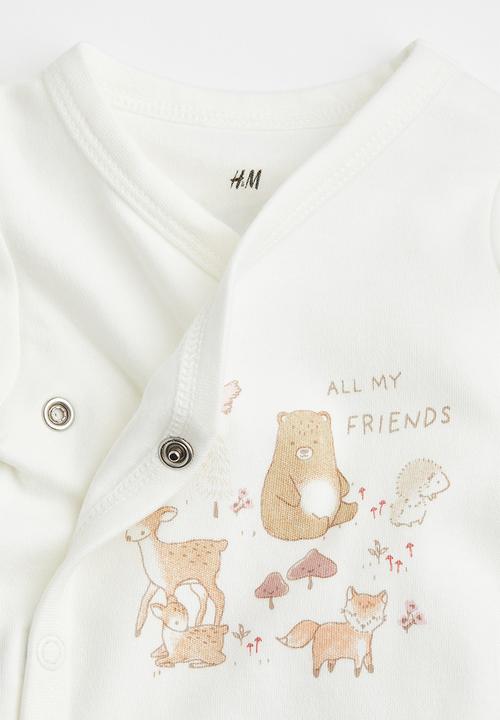 H&M - 5-Piece set - light beige & forest friends