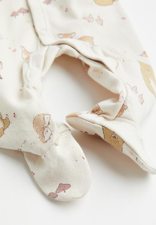 H&M - 5-Piece set - light beige & forest friends