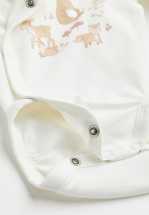 H&M - 5-Piece set - light beige & forest friends