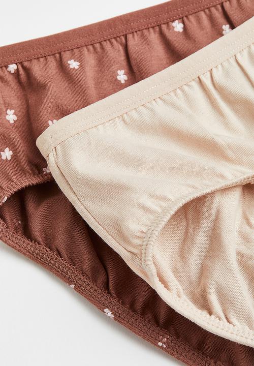 H&M - 5-Pack briefs - brown & small flowers