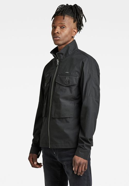 G-STAR - Long pkt track overshirt - dk black