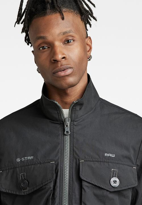 G-STAR - Long pkt track overshirt - dk black