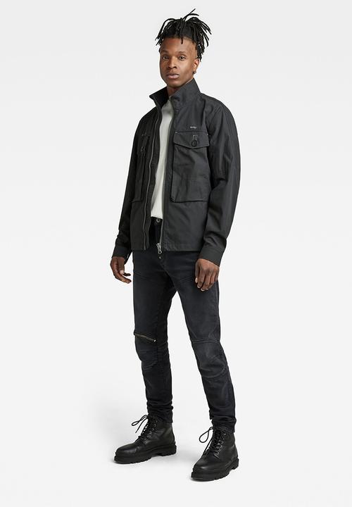G-STAR - Long pkt track overshirt - dk black