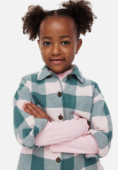 H&M - Overshirt - turquoise/pink checked