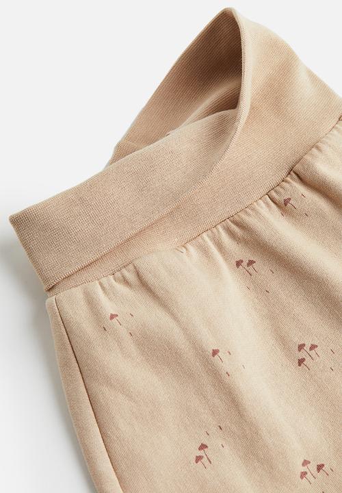 H&M - 2-Piece cotton set - beige/mushrooms