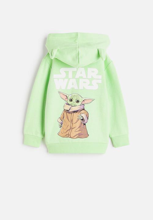 H&M - Ear-appliquéd zip-through hoodie - light green/the mandalorian