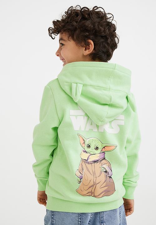 H&M - Ear-appliquéd zip-through hoodie - light green/the mandalorian