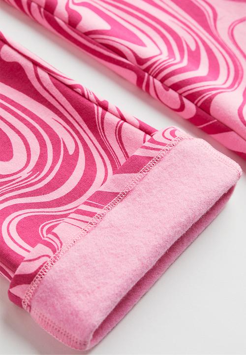 H&M - Flared leggings - cerise/patterned