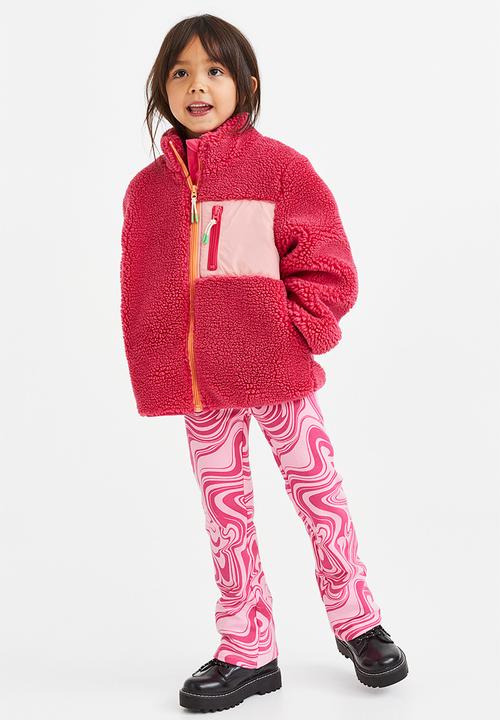 H&M - Flared leggings - cerise/patterned