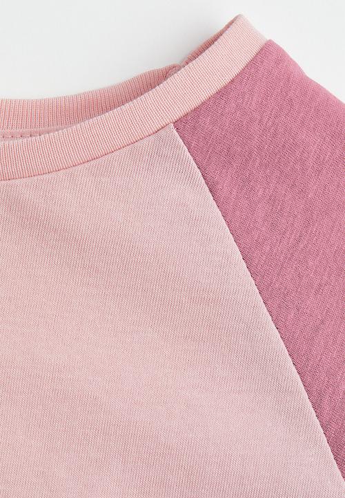 H&M - Long-sleeved cotton top - pink/light pink