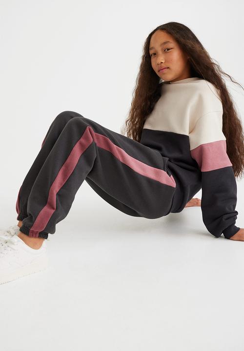 H&M - Joggers - dark grey/pink